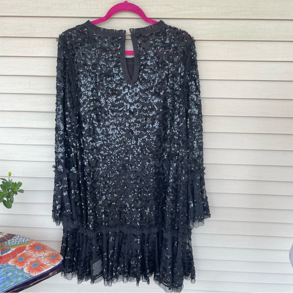 Needle & Thread Sequin Tiered Mini Dress in Graphite Size 18 (NWT) - Picture 5 of 10